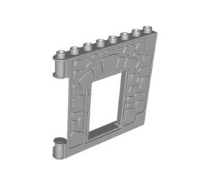 Duplo Mittleres Steingrau Mauer 1 x 8 x 6 Tür+Stein,Rechts (51695)