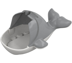 Duplo Medium Stone Gray Whale Body (23740)