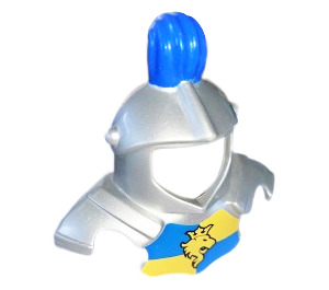 Duplo Metallic zilver Helm met Blauw Veer (51728 / 51768)