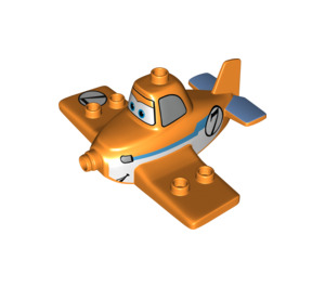 Duplo Orange Airplane - Dusty with Black Number 7 (17237)