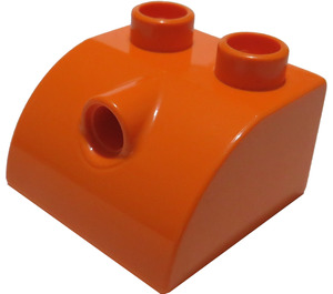 Duplo Orange Brick 2 x 2 with Hole for Rope (44198)