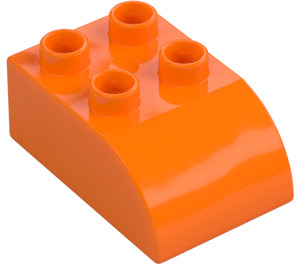 Duplo Orange Brick 2 x 3 with Curved Top (2302)