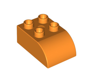 Duplo Orange Brick 2 x 3 with Curved Top (2302)