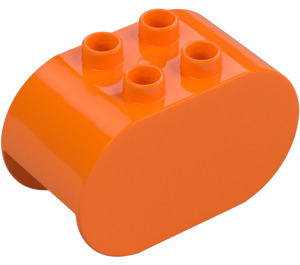 Duplo Oranje Steen 2 x 4 x 2 met Afgeronde uiteinden (6448)