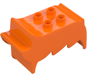 Duplo Orange Design Brick Hair (4997)