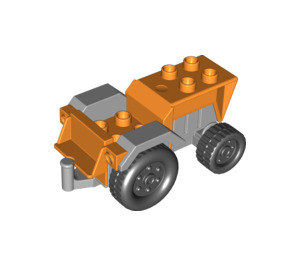 Duplo Orange Tractor mit Grau Mudguards (73572)