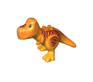 Duplo Orange Tyrannosaurus Rex with Dark Orange Stripes (36327)