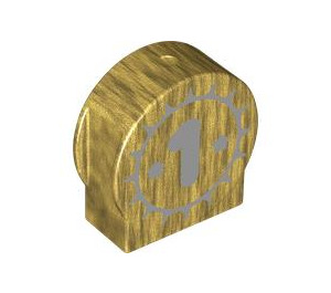 Duplo Pearl Gold Brick 1 x 3 x 2 with Round Top with 1 with Cutout Sides (14222 / 101572)