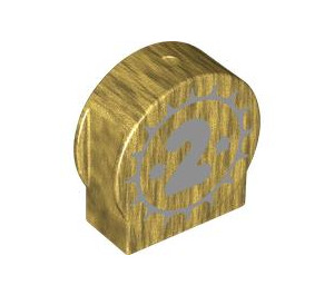 Duplo Pearl Gold Brick 1 x 3 x 2 with Round Top with 2 with Cutout Sides (14222 / 101573)