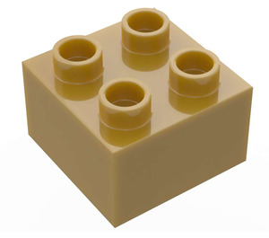 Duplo Pearl Gold Brick 2 x 2 (3437 / 89461)