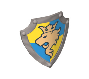 Duplo Pearl Light Gray Shield with Gold Lion on Blue and Yellow (51711 / 51936)