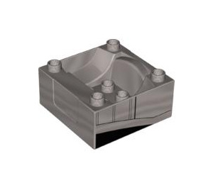 Duplo Perle Hellgrau Zug Compartment 4 x 4 x 1.5 mit Sitz mit Schwarz detailing (Spencer) (51547 / 98456)