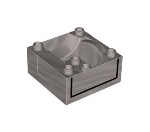 Duplo Grigio perlato chiaro Treno Compartment 4 x 4 x 1.5 con Sedile con Spencers Tender (51547 / 98456)