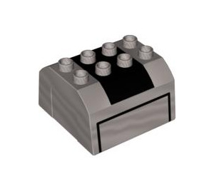 Duplo Grigio perlato chiaro Treno Superiore 4 x 4 x 2 con Coal Macchina (51548 / 89710)