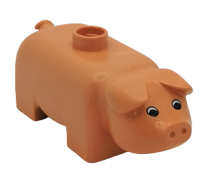 Duplo Pig with Eyes with Pupils