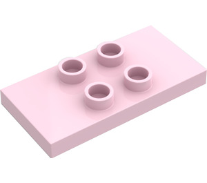 Duplo Pink Tile 2 x 4 x 0.33 with 4 Center Studs (Thin) (4121)
