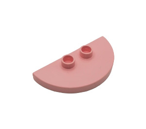 Duplo Roze Tegel 2 x 4 x 1/3 Halve Rond met Twee Noppen (3808)