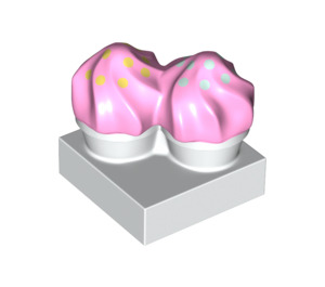 Duplo Platte mit Cupcakes mit Pink Icing mit Dots (65188 / 65941)