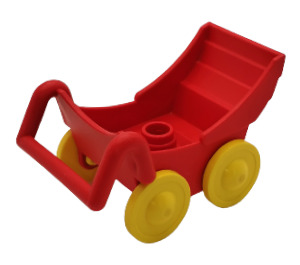 Duplo Pram met grotere gele wielen (74202 / 88206)