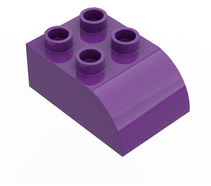 Duplo Purple Brick 2 x 3 with Curved Top (2302)