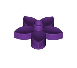 Duplo Morado Flor con 5 Angular Pétalos (6510 / 52639)