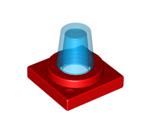 Duplo Red 2 x 2  Flashlight Base with transparent dark blue Light (40867)