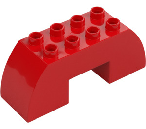 Duplo Punainen Kaari Palikka 2 x 6 x 2 Kaareva (11197)