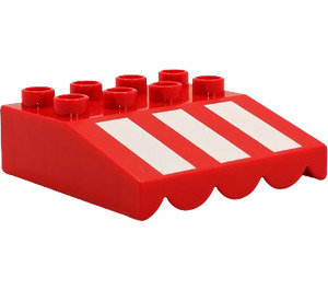 Duplo Rot Awning mit Weiß Streifen (Kurze Streifen) (24992 / 36996)