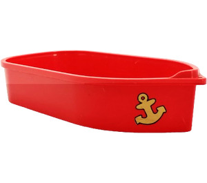 Duplo Red Boat with Anchor Pattern