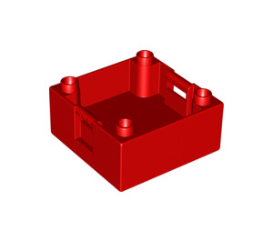 Duplo Rød Boks med Håndtak 4 x 4 x 1.5 (18016 / 47423)