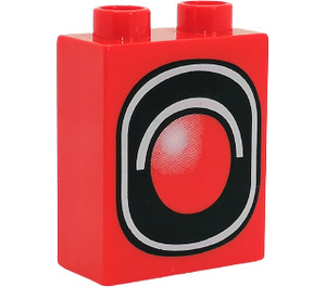 Duplo Red Brick 1 x 2 x 2 with Traffic Light without Bottom Tube (53176 / 53177)