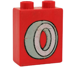 Duplo Red Brick 1 x 2 x 2 with Tyre without Bottom Tube (4066)