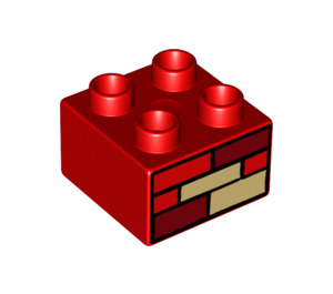 Duplo rouge Brique 2 x 2 avec Bricks (3437 / 53157)