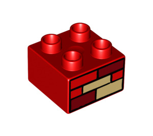 Duplo Red Brick 2 x 2 with Bricks (3437 / 53157)