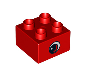 Duplo Red Brick 2 x 2 with Eye (10517 / 10518)
