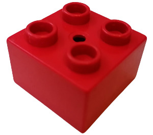 Duplo Rouge Brique 2 x 2 avec Petit Centre Trou