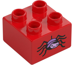 Duplo Rouge Brique 2 x 2 avec Araignée (3437 / 15944)