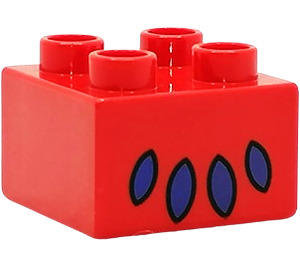 Duplo Red Brick 2 x 2 with Toes (3437 / 45195)