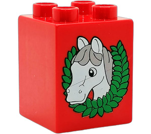 Duplo Red Brick 2 x 2 x 2 with Horse (31110)