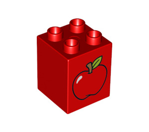 Duplo Red Brick 2 x 2 x 2 with Red apple (19419 / 31110)