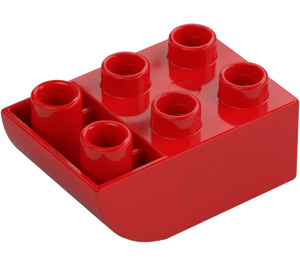 Duplo Červená Kostka 2 x 3 s Převrácený Sklon Curve (98252)