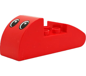 Duplo Red Brick 2 x 6 with Rounded Ends and Eyes (31212 / 83534)