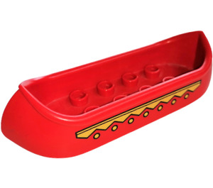 Duplo Red Canoe with Yellow Line (31165)
