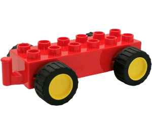 Duplo Röd Bil Bas med Pullback Motor