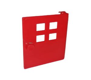 Duplo Red Door 1 x 4 x 3 with Four Windows Narrow