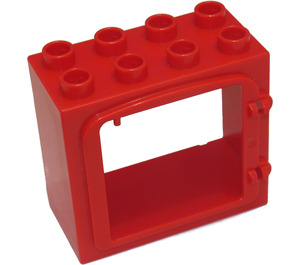 Duplo Rouge Porte Cadre 2 x 4 x 3 avec rebord surélevé et dos complètement ouvert (2332 / 61649)