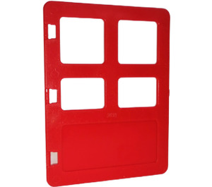 Duplo Red Door with Different Sized Panes (2205)