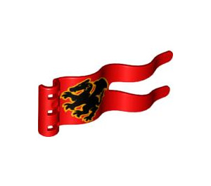 Duplo Red Flag 2 x 5 with Black Dragon with Holes (51725 / 51916)