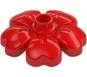 Duplo Röd Blomma 3 x 3 x 1 (84195)