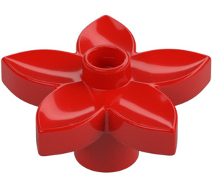 Duplo Rojo Flor con 5 Angular Pétalos (6510 / 52639)